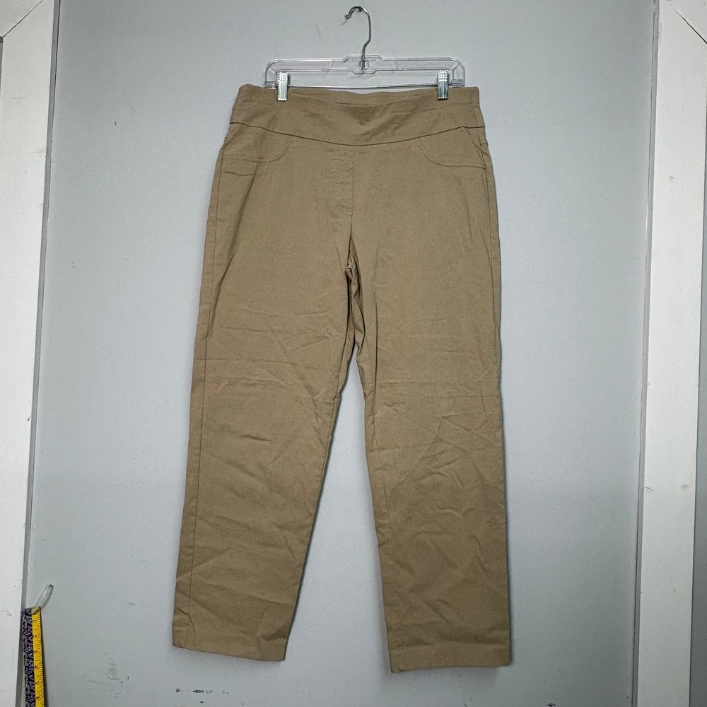 Ruby Rd Woman 16W Khaki Tan Pull On Straight Leg Stretch Pants Plus Size Career